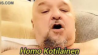 Gay amateur Finnish man masturbates at home in Kuopio