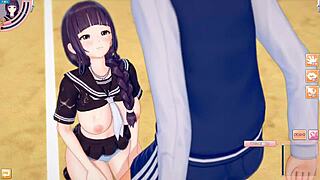 【エロゲーコイカツ！】前髪ぱっつん爆乳jk「双葉」ちゃんがおっぱい揉みまくられる３dcgエロアニメ動画