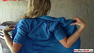 Mature stepmother demonstrates blowjob technique