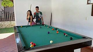 i fucked my stepdaughter while we were playing billiards at home