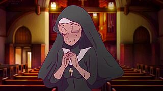 Nun's prayer booth threesome in this adult animated parody