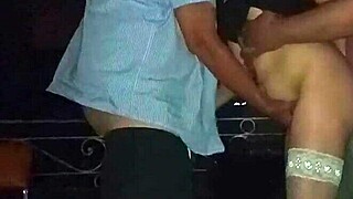 Spanish Amateur Bent Over for Doggystyle with Dildo at Night Club