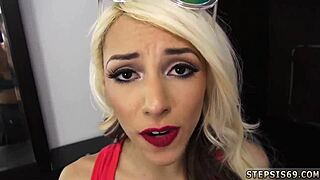 Teen 18+ step sis suspended for hardcore POV ass bottoming and taboo blowjob action! 😈