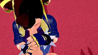 Chun-Li gives blowjob and gets fucked in POV street fantasy