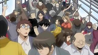 hentai tale of groping my busty step sis on a crowded train. subtitles reveal every naughty detail.