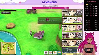 Hot Damn! Vtuber Lewdneko Plays Evenicle with Huge Anime Tits!