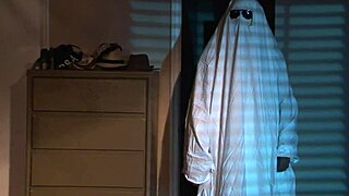 Blonde Girl Shows Tits And Hairy Pussy On Halloween