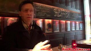 Redlight Eurobabe strokes herself close-up after steamy oral session