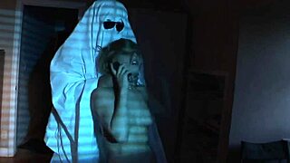 Blonde Girl Shows Tits And Hairy Pussy On Halloween