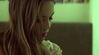 solo gal shoves fingers in vag