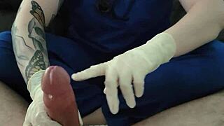 nurse handles toys and fingering for intense hospital cumshot moments.