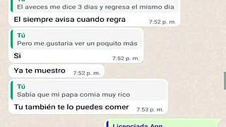 My stepmother's whore texts me while dad's away