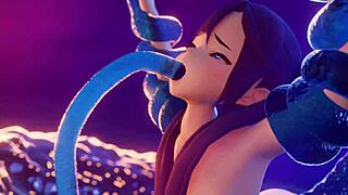 yo, just caught Mona getting wild with slime in this hentai clip!