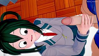 i visit the infirmary in my school uniform for some handjob fun with froppy