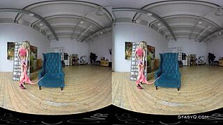 watch this lovely blonde amateur rip off her lingerie and show natural tits in vr?