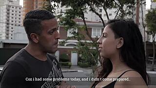 petite latina teen leticia ferola hooks up for 50 reais, gets rough on the street.