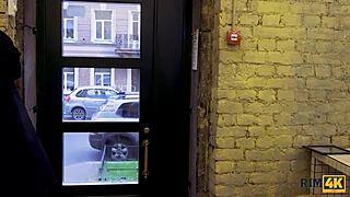 Rim4k Man's Fantasy: Teen Brunette Licks His Ass