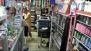 reviewing security cameras and finding a mature massage surprise