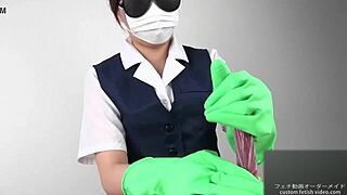 handjob with latex gloves feels amazing