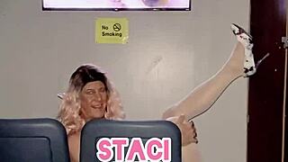 Staci Onit Dresses as Bunny for Outdoor Masturbation in Heels and Leggings.