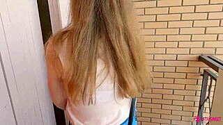 realtor helps client in risky outdoor task