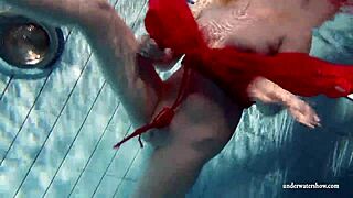 russian teen lucie dives naked in pool