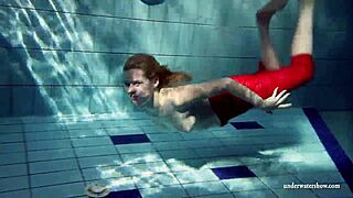russian teen lucie dives naked in pool