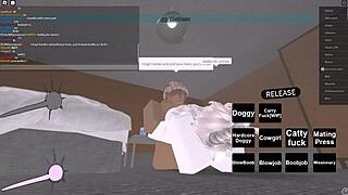 in roblox world, she bends over for doggystyle and rides big black cock hard