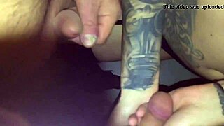 oh, watch this tattooed goth chick suck a stranger's cock in the booth!