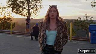 Deeper thrusts as petite Lilly devours Anton’s massive throbbing BBC with passion.