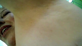 Mature goddess teases with smoking kisses and titty fuck