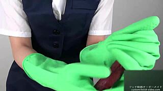 handjob with latex gloves feels amazing