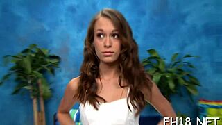 Cute teen masseuse sucks and gets pounded doggy style!