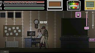 Mand knepper smuk dame i lystfuld ånd-jagt ryona hentai-spil gameplay