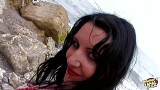 Tiny tits brunette gets cum on her small shaved pussy