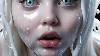 ever seen 100 ai facials in anime hentai blowbang style?