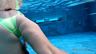 feeling shy in my transparent wet swimwear at public pool