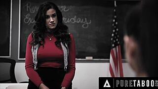 Wow! Virgin Cheerleader Sophia Burns Gets Assfucked by Teacher's Stepson for an A!