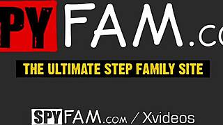 Spyfam step sister convinces step bro to have sex with creampie