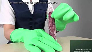 handjob with latex gloves feels amazing