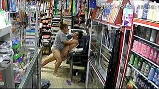 reviewing security cameras and finding a mature massage surprise