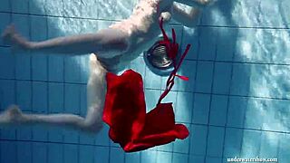 russian teen lucie dives naked in pool