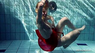 russian teen lucie dives naked in pool