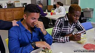 Young straight boy gets footjob then tricked into fucking gay guy's ass