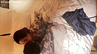 Drinking at ryokan leads to couple moments