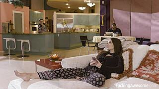 Gia Paige, Petite Brunette Bad Girl, Licks Monster Cock in Hentai.