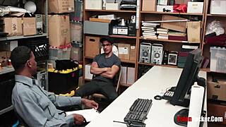 interracial felon gets exploited with bareback blowjob in public!