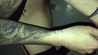 oh, watch this tattooed goth chick suck a stranger's cock in the booth!