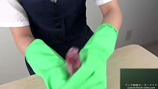 handjob with latex gloves feels amazing