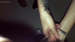 oh, watch this tattooed goth chick suck a stranger's cock in the booth!